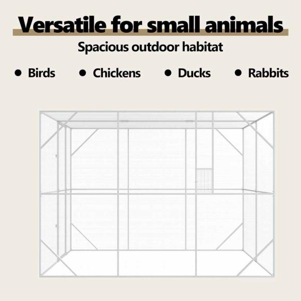 Vogelkäfig Anthrazit 210 x 304 x 213 cm Verzinkter Stahl