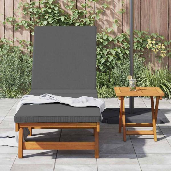 Rollbare Sonnenliege mit Tisch und Kissen aus Akazienholz