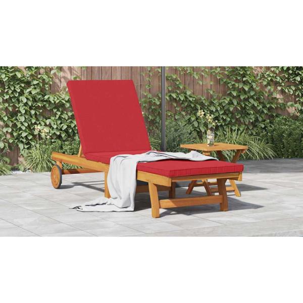 Rollen-Sonnenliege mit Tisch und Kissen aus solidem Akazienholz