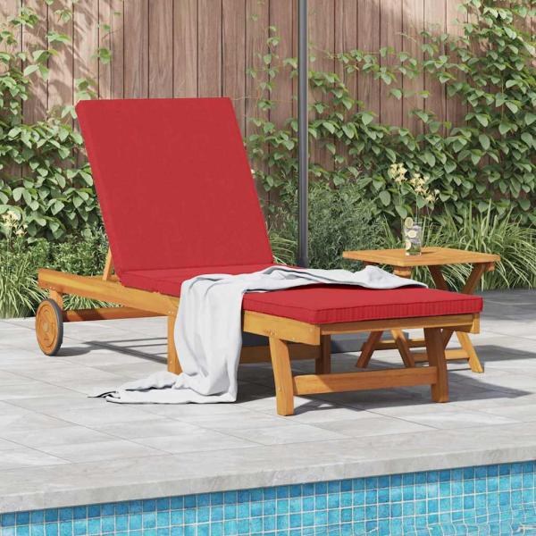 Rollen-Sonnenliege mit Tisch und Kissen aus solidem Akazienholz
