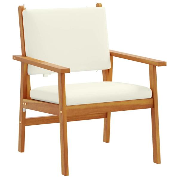 4-teiliges Garten-Sofa-Set mit Kissen aus massivem Akazienholz