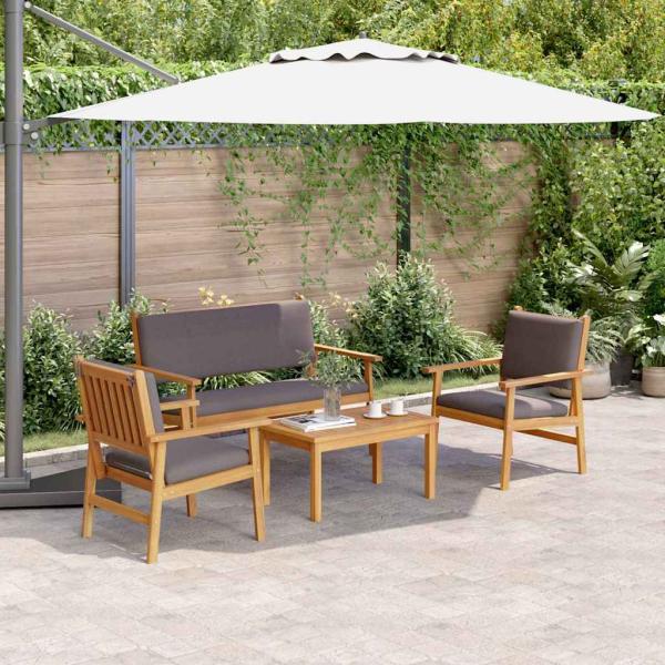 ARDEBO.de - 4-teiliges Garten-Sofa-Set mit Kissen aus massivem Akazienholz