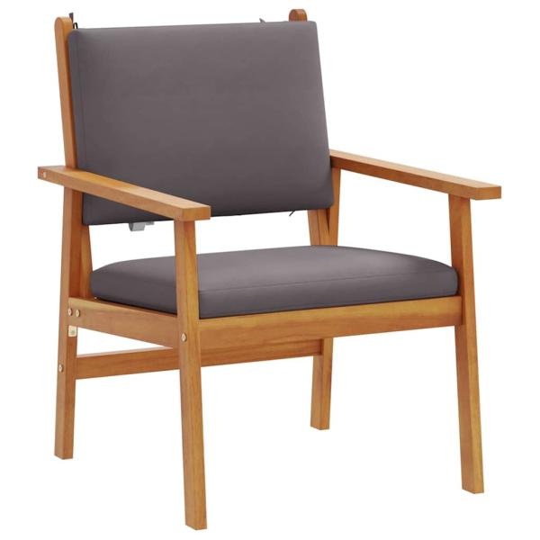 4-teiliges Garten-Sofa-Set mit Kissen aus massivem Akazienholz