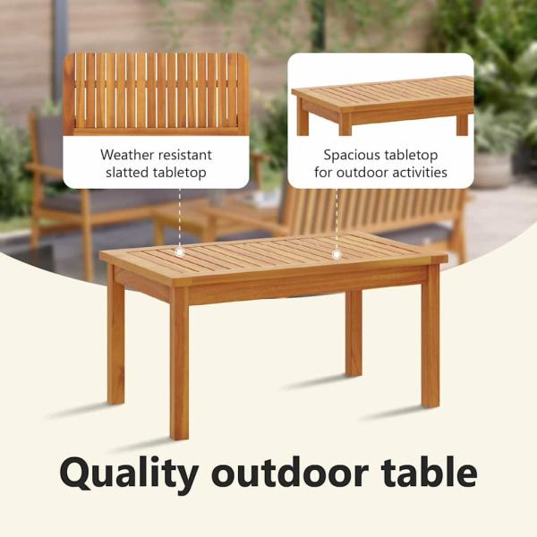 3-teiliges Garten-Sofaset mit Kissen aus massivem Akazienholz