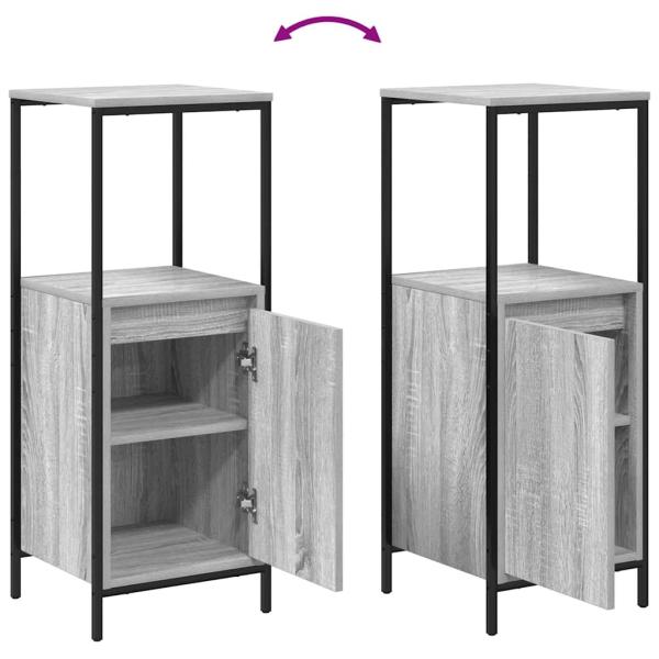 5-teiliges Badezimmermöbel-Set in Grau aus Sonoma Holzwerkstoff