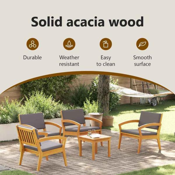 Bistrogarnitur mit Kissen 5 pcs Braun Polyester