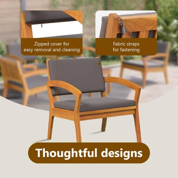 Bistrogarnitur mit Kissen 5 pcs Braun Polyester