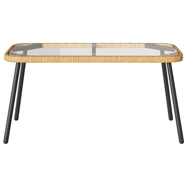 2-teiliges Gartensofaset mit Kissen aus natürlichem Poly-Rattan