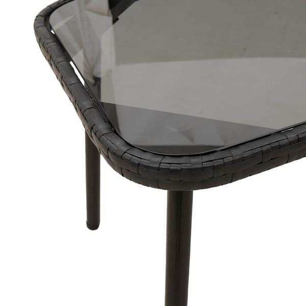 4-teiliges Garten-Sofa-Set mit Kissen Schwarz Poly Rattan