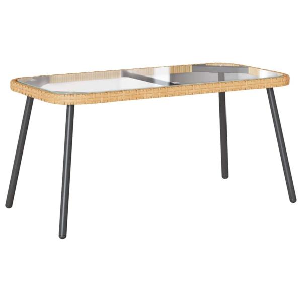 4-teilige Garten-Sofa-Garnitur mit Kissen aus natürlichem Poly-Rattan