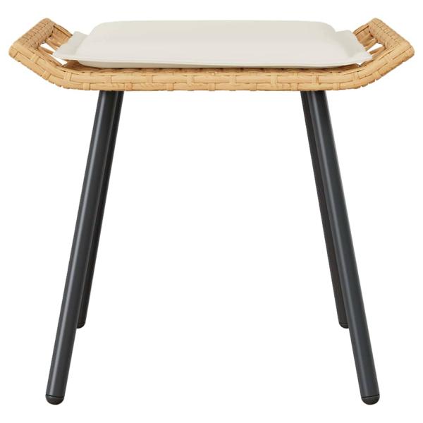 4-teilige Garten-Sofa-Garnitur mit Kissen aus natürlichem Poly-Rattan