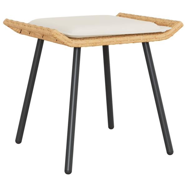 4-teilige Garten-Sofaset mit Kissen aus natürlichem Poly-Rattan