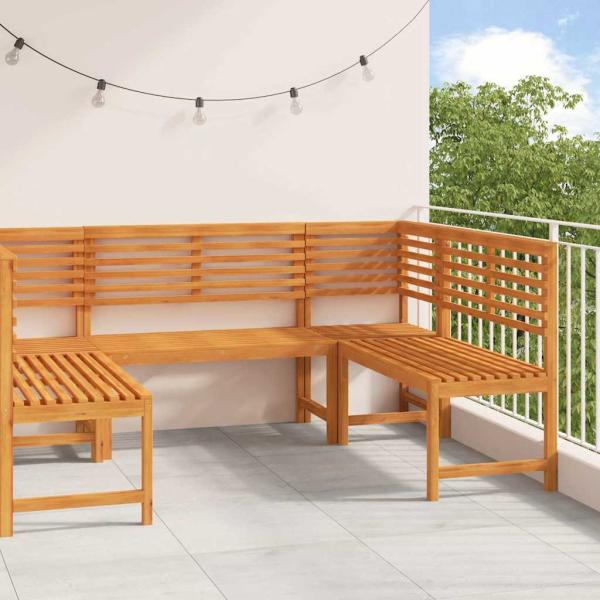 ARDEBO.de - 5-teiliges Gartenbank-Set aus massivem Akazienholz