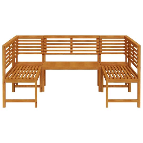 5-teiliges Gartenbank-Set aus massivem Akazienholz