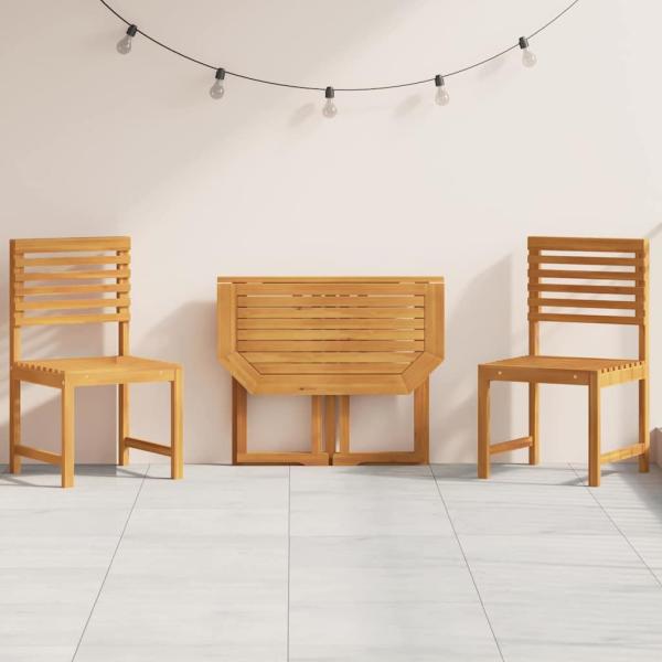 ARDEBO.de - 3-teiliges Bistro-Set für den Garten aus massivem Akazienholz