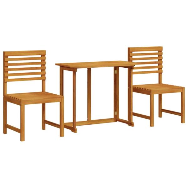 3-teiliges Bistro-Set für den Garten aus massivem Akazienholz