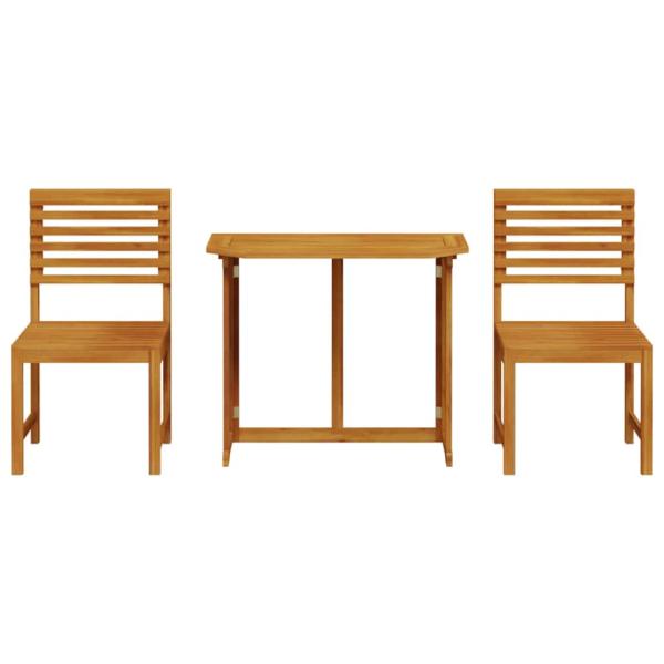 3-teiliges Bistro-Set für den Garten aus massivem Akazienholz