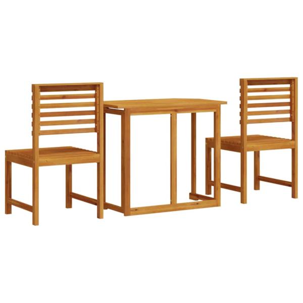 3-teiliges Bistro-Set für den Garten aus massivem Akazienholz