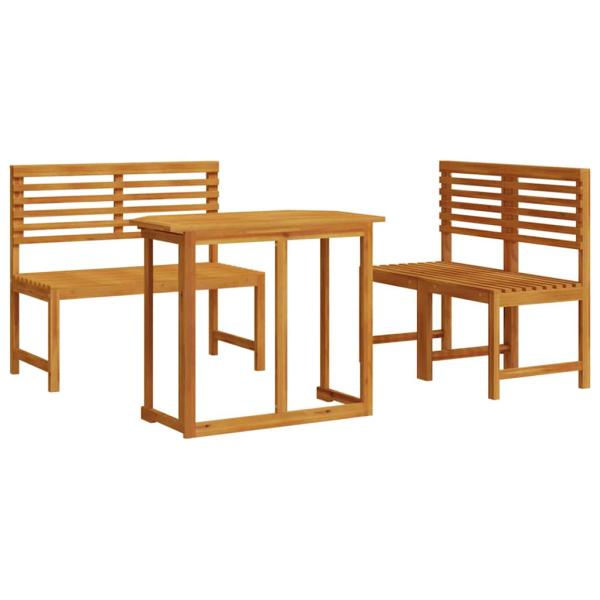 4-teiliges Gartentischset aus massivem Akazienholz