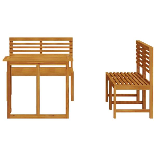 4-teiliges Gartentischset aus massivem Akazienholz