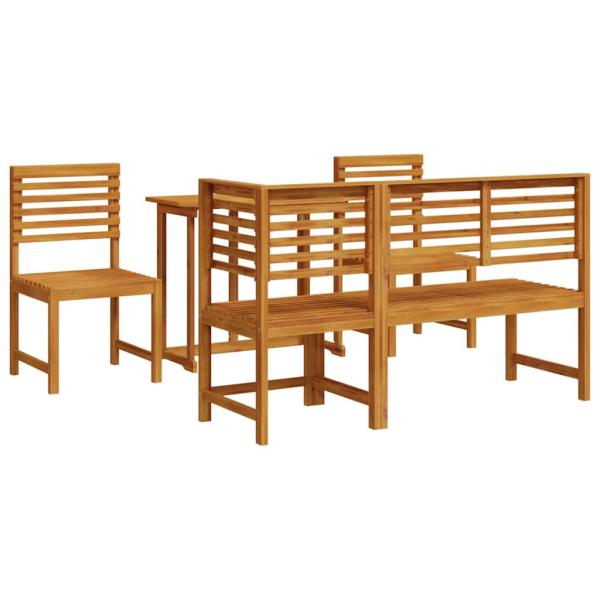 5-teiliges Garten-Esszimmer Set aus massivem Akazienholz