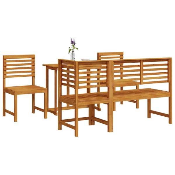 5-teiliges Garten-Esszimmer Set aus massivem Akazienholz