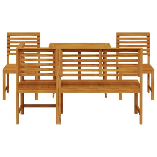 5-teiliges Garten-Esszimmer Set aus massivem Akazienholz