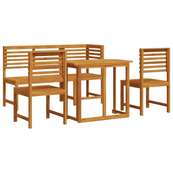 5-teiliges Garten-Esszimmer Set aus massivem Akazienholz