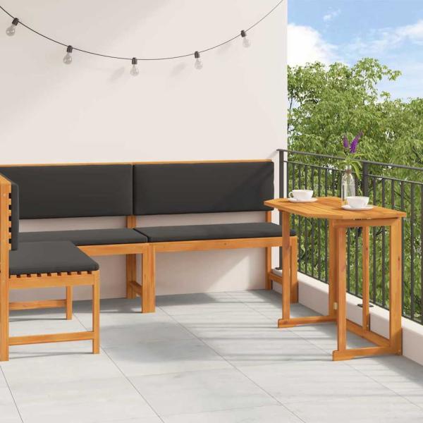 ARDEBO.de - 3-teiliges Garten Bistro Set mit Kissen aus massivem Akazienholz