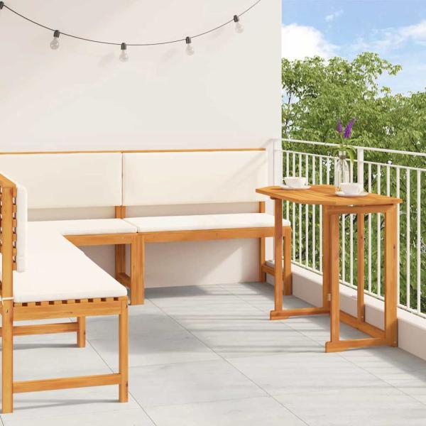 ARDEBO.de - 4-teiliges Garten-Essbereich-Set mit Kissen aus massivem Akazienholz