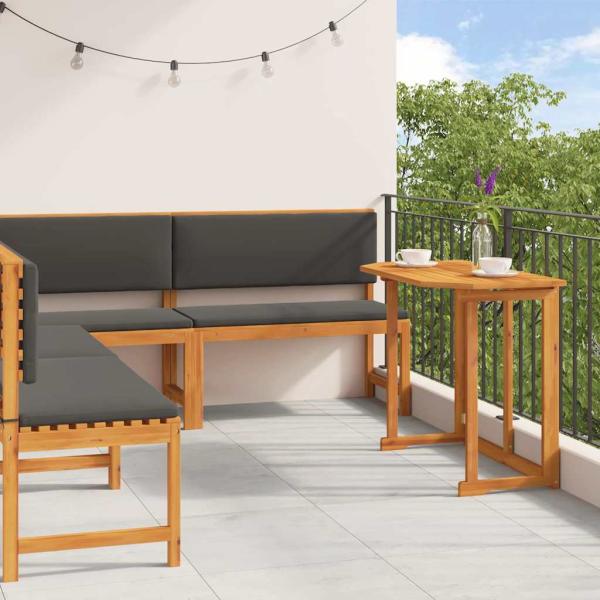 ARDEBO.de - 4-teiliges Garten-Ess-Set mit Kissen aus massivem Akazienholz