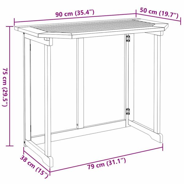 3-teiliges Garten-Bistro-Set mit Kissen aus massiven Akazienholz