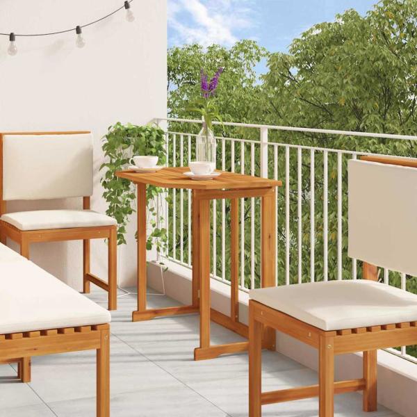 6-teiliges Gartentischset mit Kissen aus massivem Akazienholz