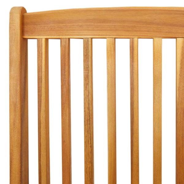Klappgartenstühle mit weißen Kissen 8 Stück aus massivem Akazienholz
