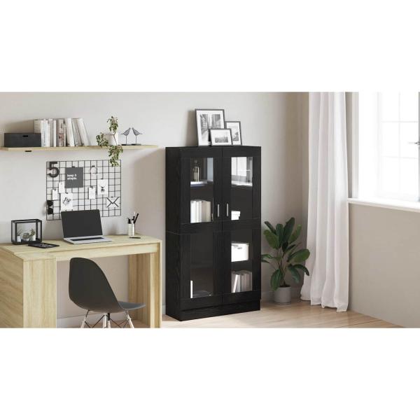 Bücherregal Schwarz Eiche 82,5x30,5x150 cm Holzwerkstoff