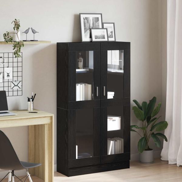Bücherregal Schwarz Eiche 82,5x30,5x150 cm Holzwerkstoff