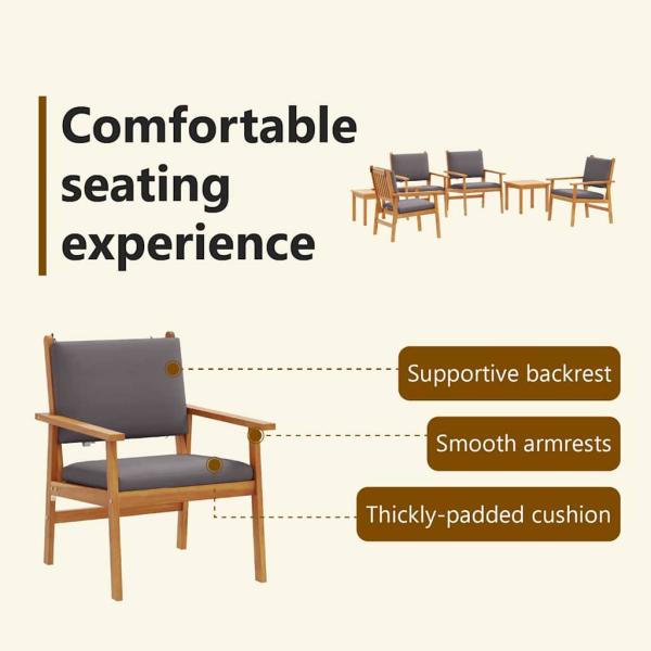 Gartensofa-set 6 pcs Braun Massivholz Akazie