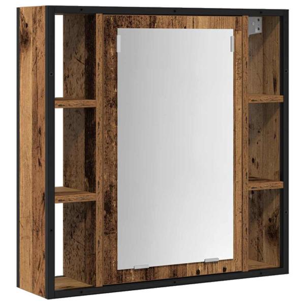 2-teiliges Badezimmermöbel-Set aus altem Holzwerkstoff