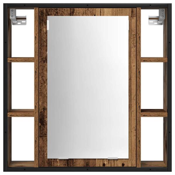 2-teiliges Badezimmermöbel-Set aus altem Holzwerkstoff