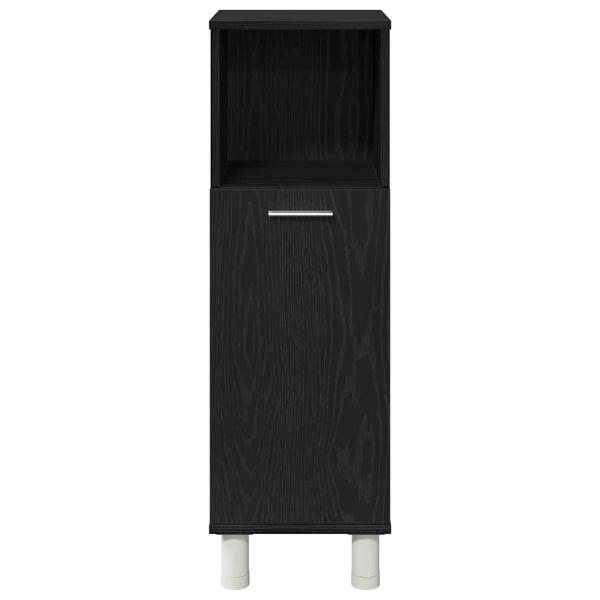 Badezimmermöbel Set 4 Teile Schwarz Eiche Holzwerkstoff Stauraum