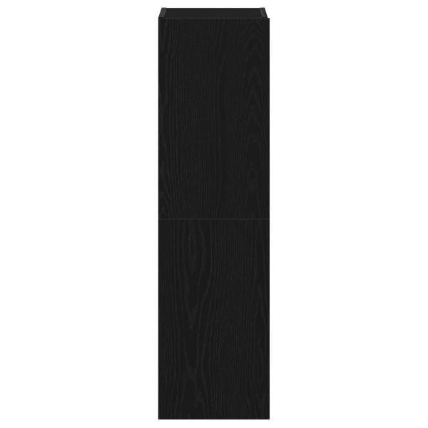 3-teiliges Wand-Montage TV-Schrank Set Schwarz Eichenholz Spanplatte