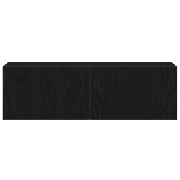 3-teiliges Wand-Montage TV-Schrank Set Schwarz Eichenholz Spanplatte