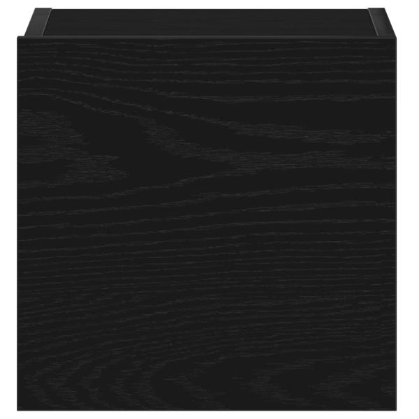 3-teiliges Wand-Montage TV-Schrank Set Schwarz Eichenholz Spanplatte