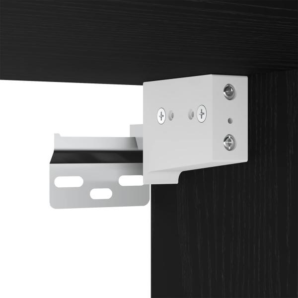3-teiliges Wand-Montage TV-Schrank Set Schwarz Eichenholz Spanplatte