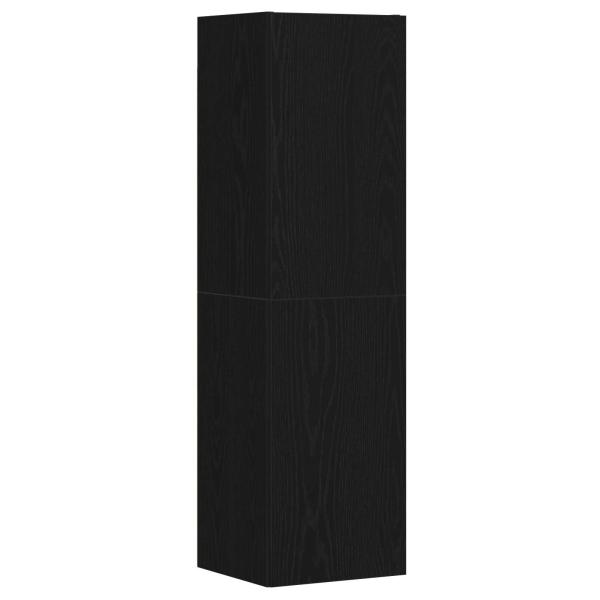 3-teiliges Wand-Montage TV-Schrank Set Schwarz Eichenholz Spanplatte