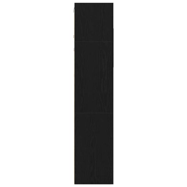 3-teiliges TV-Schrank-Set Wandmontage Schwarzes Eichenholz Werkstoff