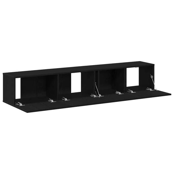 2-teiliges TV-Schrank-Set Schwarzes Holzwerkstoff