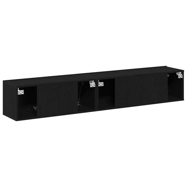 2-teiliges TV-Schrank-Set Schwarzes Holzwerkstoff
