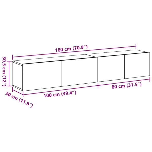 2-teiliges TV-Schrank-Set Schwarzes Holzwerkstoff