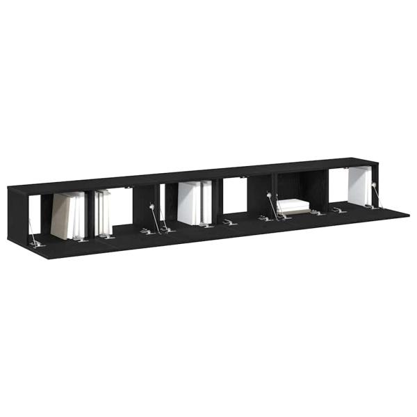 3-teilige TV-Cabinet-Set Schwarz aus Holzwerkstoff